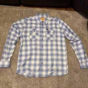 DIXXON Flannel LANIKAI Light Blue and White Plaid Button-Down Shirt